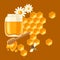 Background with honey items. Image for food and agricultural industry.