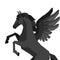 Background with horse pegasus in flat style