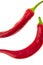 Background hot chili pepper curved pod of vegetables couple on white base close-up culinary design