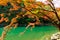 background with Hozugawa river located in Arashiyama park in autumn season, Kyoto, Japan