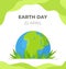 Background illustration of Earth on grass.Vector illustration of the world for the planet earth.