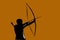 background illustration, man hunting with archery, including a sport that trains the level of focus
