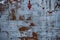 Background image of an abandoned brick wall with painted over paint