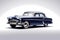 background image. blue passenger car, vintage sedan, classic car of the twentieth century, on a white background.