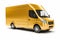 background image, golden truck on a white background, minibus,. Generated AI, generative assistant,