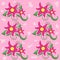 The background image pink pink flowers white dots