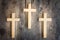 Background image of three crosses.