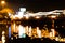 Background images,Blur of bridges and reflections of lights in the center of Chiang Mai