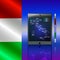 Background with Italy map and flag on the tablet, computer, telefon. Bright illustration.