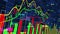 Background of K-line trend chart of financial securities exchange market