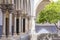 Background landscape view of the courtyard of the monastery Templar