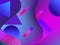 Background with liquid shape and geometric objects in the style 1980s. Gradient texture. Violet color. Vector