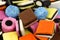 Background of liquorice all sorts