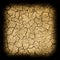 Background looks like square fragment of a cracked weathered earth. The crisis of water scarcity in area without the use of modern