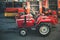 Background of a lot of tractors, reliable heavy loader, truck