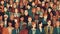 Background with lots of human faces, young, professional, different age people