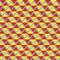 Background made of red and yellow triangles on a grey background creating a small optical illusion, great background for multiple