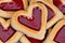 Background of many heart cookies