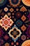 background of Medallions and mandalas tapestry pattern. Pattern mirrored repeat duplicates background. Generative AI