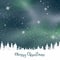 Background for a Merry Christmas greeting card with a pine tree copy space against a lovely night sky with snow