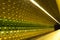 Background metro station in Prague. Underground, textured walls