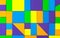 Background with multi-colored mathematical figures. Colored squares, rectangles and triangles