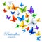 Background with multicolored butterflies