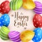 Background with multicolored Easter eggs