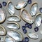 Background with nacre seashells