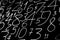 Background of numbers. from zero to nine. Numbers texture. Currency symbols. Numerology. Mathematical equations and formulas