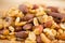 Background of nuts - pecan, macadamia, brazil nut, walnut, almonds, hazelnuts, pistachios, cashews, peanuts, pine nuts