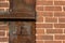 Background of old brick and rusted metal industrial textures, creative copy space