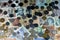 Background of old cash money banknotes and coins from different countries of the world, selective focus of vintage retro ancient