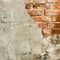 Background of old vintage brick wall with concrete,Weathered texture of racked concrete vintage brick wall background