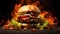 background onion burger food presents