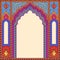 Background ornamented oriental patterned image in the form of an arch.