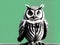 background owls knolling drawing duotone color palette.