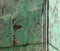 Background of oxidized, rusted sheets of green metal for texture and background