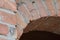 Background part of a brick curved arch