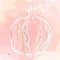 Background with pastel stylized pomegranate. Vector