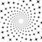 Background, pattern, black and white spiral pattern. Round centered Halftone illustration. Star, glow, flare, rotation, torsion