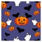 background, pattern, ghosts, bat, pumpkin, Halloween, holiday