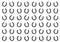 Background pattern horseshoe horse with tilt on white isolated background symbol of good luck