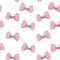 Background pattern of many pink bows. Seamless. Print for textiles