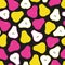 Background with pears. Seamless pattern with pink and yellow fruits