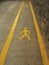 Background of Pedestrian sign on the walk way. Pedestrian crossing signal road paint. Pedestrian walking figure painted sign icon