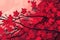 background picture, red maple leaves generated by AI, generative assistant.