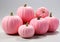 Background with pink pumpkins. Fantasy environment. AI generated