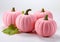 Background with pink pumpkins. Fantasy environment. AI generated