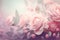 background pink roses soft light close-up. Generative AI